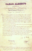 Lettere patenti del Re Carlo Alberto